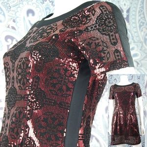 Tracy Reese geometric sequins dress sz 2